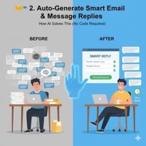 Free AI Automation Tools 2025: 5 Tasks You Must Automate 3 AI generating smart email and message replies — before and after efficiency comparison (free AI automation tools 2025)