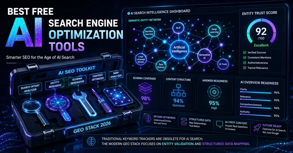 A digital toolkit containing glowing, high-tech diagnostic tools scanning a complex network of data nodes.