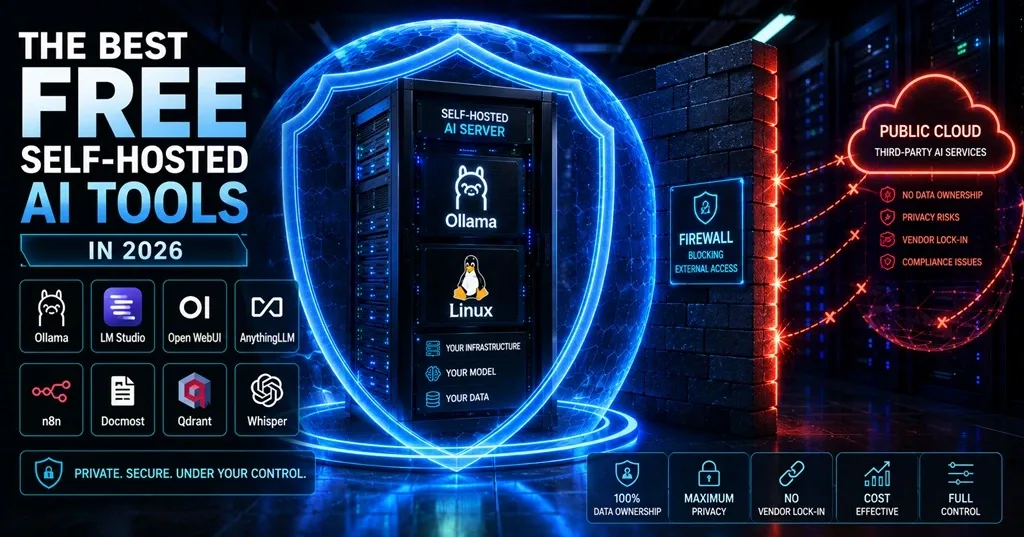 A diagram showing a secure, on-premise server rack containing an AI model, isolated from the public internet by a heavy brick firewall.